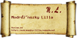 Modránszky Lilla névjegykártya